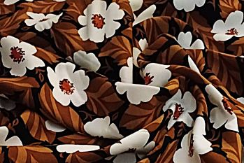 Miss Floral - Mocha - Viscose Challis Lawn