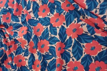 Miss Floral - Carnation Pink - Viscose Challis Lawn