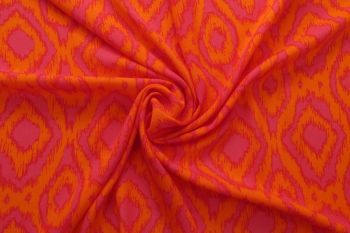 Batik Block - Tangerine - Rayon Crinkle